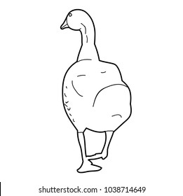 white background sketch of goose, bird