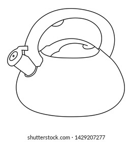  white background, sketch kettle with handle for stove