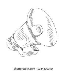 white background sketch loudspeaker