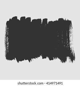 White background smeared black paint with a brush. Vector art.