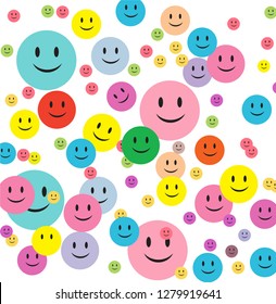 white background smiley emotions sweet pattern vector