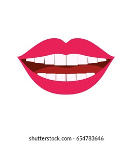 white background with smiling mouth vector illustration