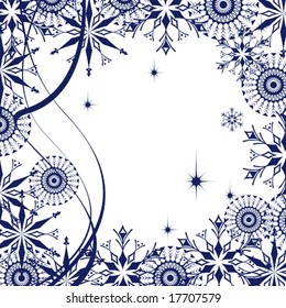 White background with snowflake and frosty patterns