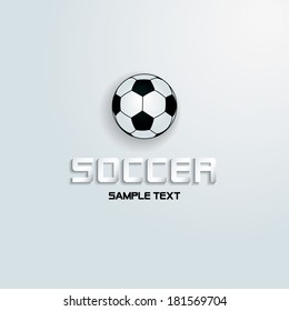 White background with soccer ball 