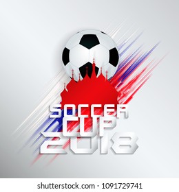 White background with soccer cup 2018 / Soccer cup 2018 ( Poster, Banner, backdrops design )