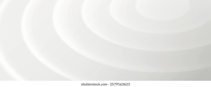 White background with soft, concentric circles. The background is smooth and white, creating a subtle, layered texture. Circular pattern background. Gray background vector.