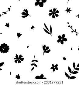 White background with some meadow flowers