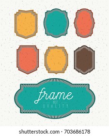 white background with sparks and multicolored silhouette set collection frame of best quality text vector illustration