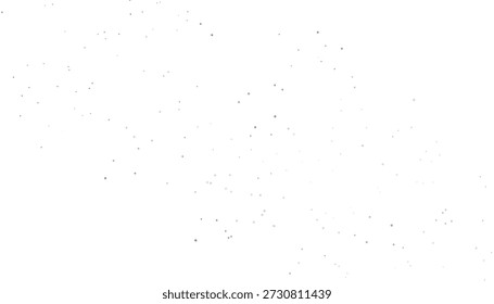 A white background is sparsely populated with small, scattered grey dots of varying sizes, creating a subtle, abstract texture.