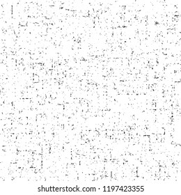 White background sprinkled with dots and dashes. Old tile. Woven texture. Vector illustration.