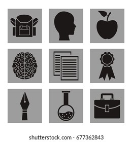 white background with square frame monochrome and icons academic knowledge