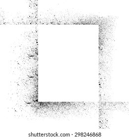 White background with square and ink blots frame. eps10