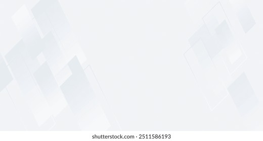 white background with square shape, abstract gray background, modern banner concept.