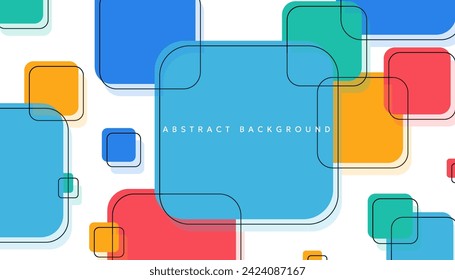 White background with square shaped elements.