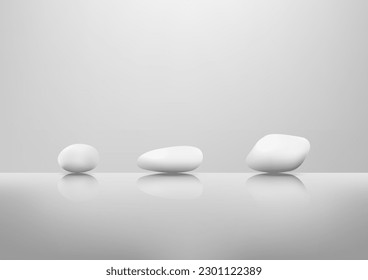 Diseño gráfico de reflexión de piedra de fondo blanco