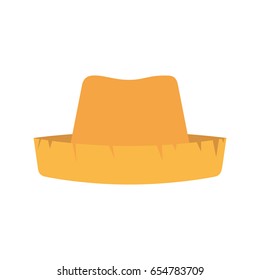 white background with straw hat vector illustration