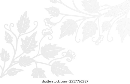 White Background with Subtle Gray and White Botanical Accents