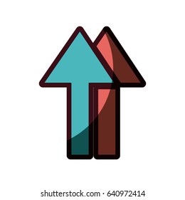 white background with symbol handling package stored right way up with thick contour vector illustration