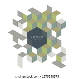 white background technology hexagon line template, abstract background geometric vector