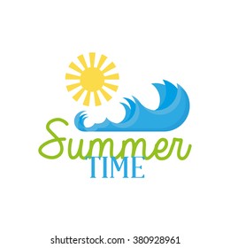 White background with text and an abstract icon for summer vacations
