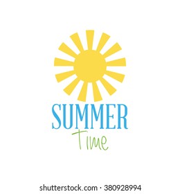 White background with text and an abstract icon for summer vacations
