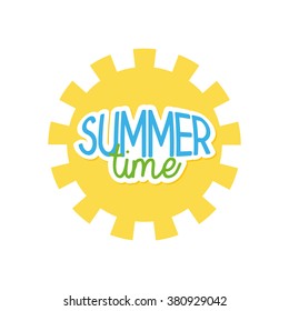 White background with text and an abstract icon for summer vacations