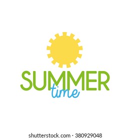 White background with text and an abstract icon for summer vacations