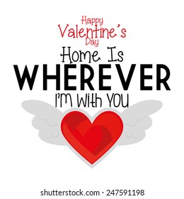 a white background with text and a big red heart with angel wings