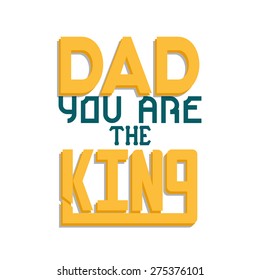 White background with text for father's day. Vector illustration
