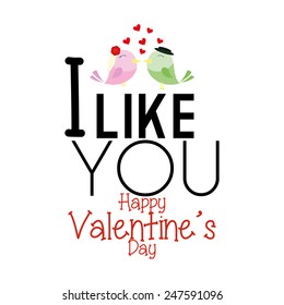 a white background with text, hearts and a pair of birds kissing each other