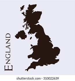 White background with text and the map of england. Vector illustration