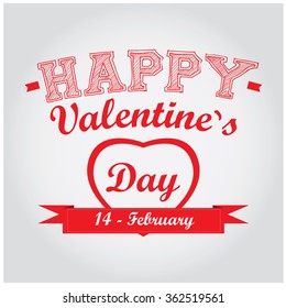 White background with text and a ribbon for valentine's day