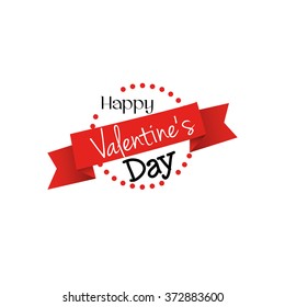 White background with text and a ribbon for valentine's day