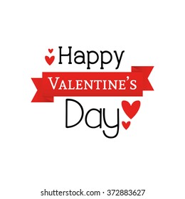 White background with text and a ribbon for valentine's day