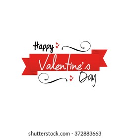 White background with text and a ribbon for valentine's day