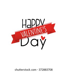 White background with text and a ribbon for valentine's day