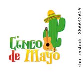 White background with text and traditional elements for cinco de mayo celebrations