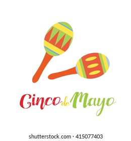 White background with text and traditional elements for cinco de mayo celebrations
