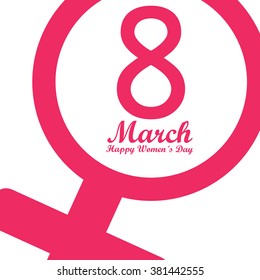 White background with text and the women's symbol for women's day