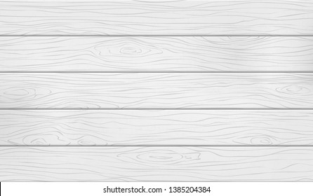 White background or texture, horizontal wooden planks wall, table, floor surface. Light vector illustration