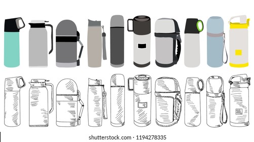 white background, thermo set, set