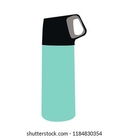 white background, thermos for tea