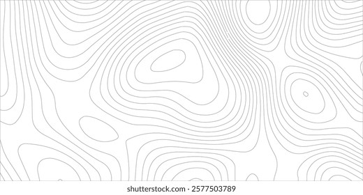 White background topography contour map with black curve lines .luxury topographic wavy pattern and geographic grid map design .
