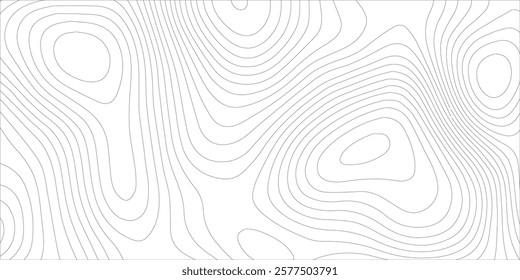 White background topography contour map with black curve lines .luxury topographic wavy pattern and geographic grid map design .
