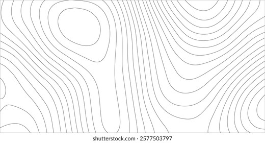 White background topography contour map with black curve lines .luxury topographic wavy pattern and geographic grid map design .
