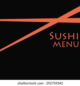 White background with traditional elements for a sushi menu. Vector illustration