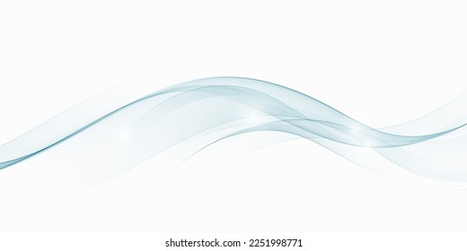 Weißer Hintergrund mit transparenter, raucher Vektorwelle.