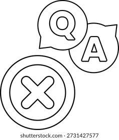 A white background with two black circles, one of which has an X and the other has an A