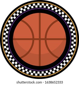 white background vector circle checker orange basketball