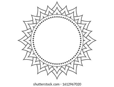 white background vector with a circle surrounded by a mandala pattern